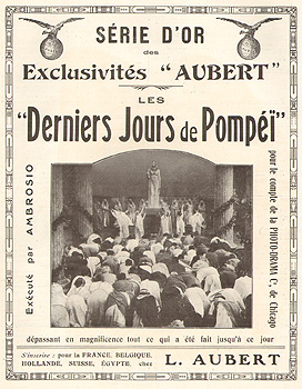 Pubblicità Ultimi giorni di Pompei, Francia 1913