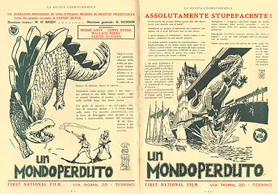 Pubblicità del film Un mondo perduto 1925
