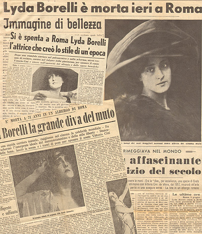 articoli sulla scomparsa di Lyda Borelli