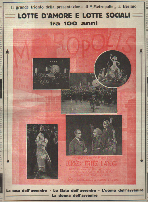 Metropolis Fritz Lang, gennaio 1927