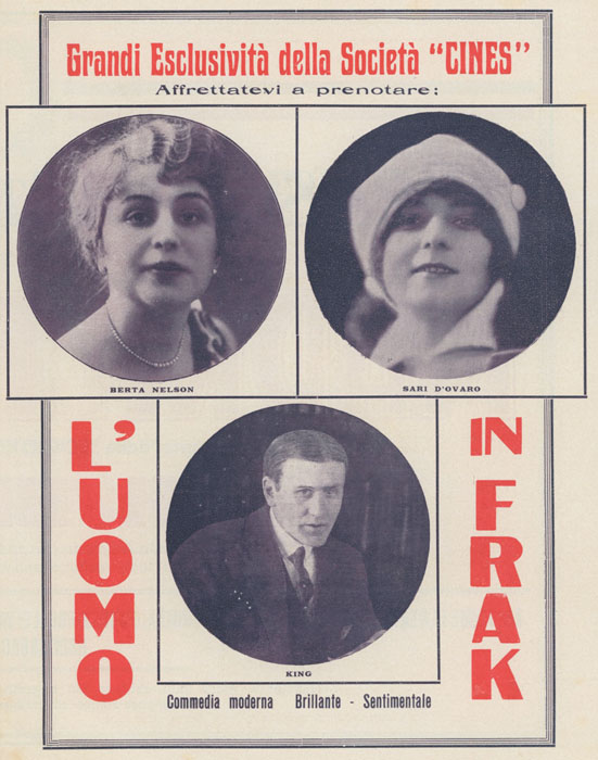 L'uomo in frak, Cines 1917