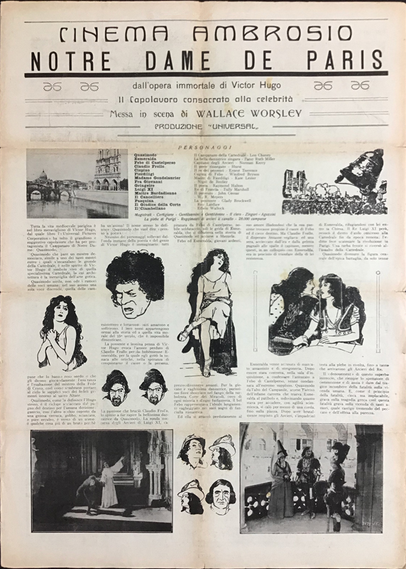 Notre Dame de Paris al Cinema Ambrosio di Torino 1924