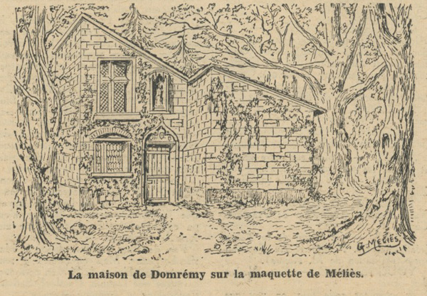 La maison de Domrémy sur la maquette de Méliès (L'Écran français, 13 Juillet 1948)