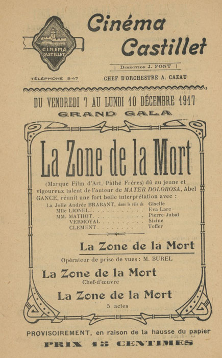 La Zone de la Mort Film d'Art 1917