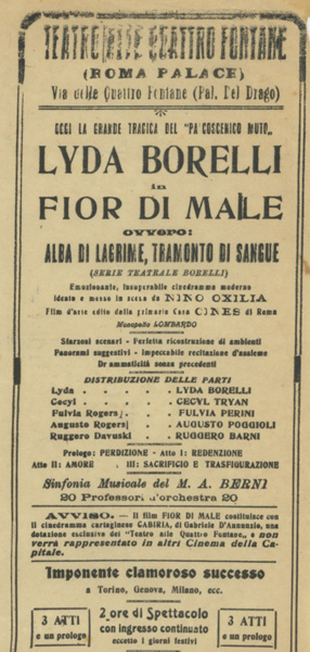 Fior di male al Teatro Quattro Fontane